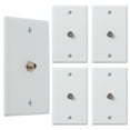 thumbnail image 1 of Newhouse Hardware 1-Port TV Cable Wall Plate, F Connector, for Coax Cable, Single Gang Video Wall Jack, 5-Pack, White, 1 of 4