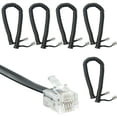thumbnail image 1 of Newhouse Hardware 7 ft Uncoiled/1.33 ft Coiled Telephone Handset Cord, With RJ9 (4P4C) Connectors, Used to Connect the Telephone and Handset, 5-Pack, Black, 1 of 4