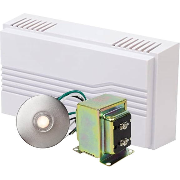 Newhouse Hardware Hardwired Chime Kit with 16-Volt/30VA Transformer and Recess-Mount Metal Satin Nickel Button