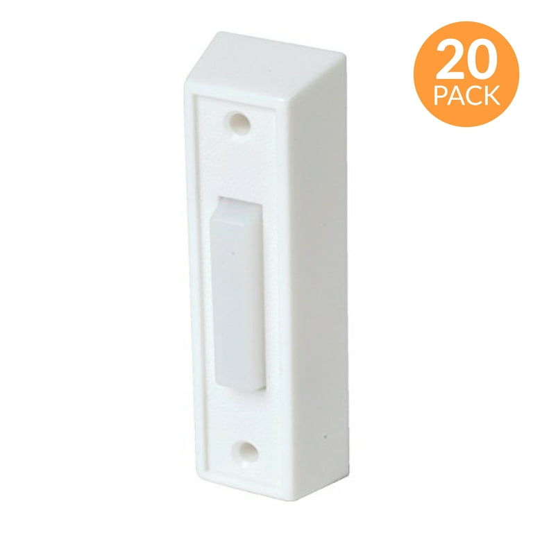 Newhouse Hardware Rectangular Lighted Wired Doorbell Push Button, White  (20-Pack)