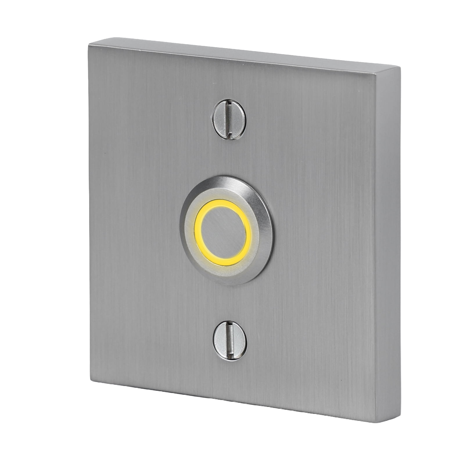 Bell Ringer Button Newhouse Hardware Square Lighted Wired Metal Doorbell Button in Brushed ...