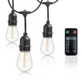 thumbnail image 1 of Newhouse Lighting LED String Lights with Weatherproof Technology, Dimmable with Wireless Remote Control, 48ft and 16 (15+1 Free) LED Light Bulbs Included, 1 of 6