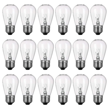 Newhouse Lighting Outdoor Weatherproof Replacement String Light Bulbs, Standard Base, 18 Pack (15+3 Free)