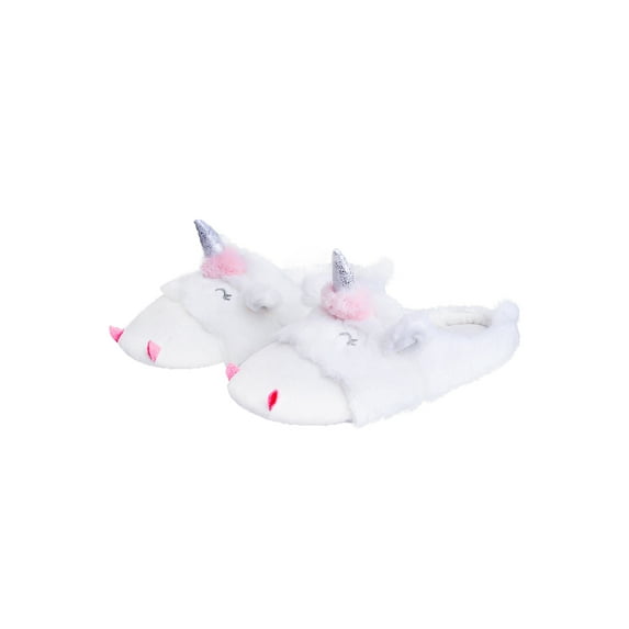 Newina Women’s Cute Unicorn Animal Slippers Memory Foam Soft Cotton Lined Faux Fur Slip-on Bedroom Mules Anti-Skid Sole