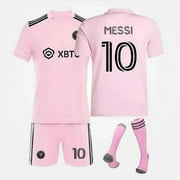 Newkai Soccer Jerseys for Kids Boys & Girls Number #10 MESSI Printed Jersey Soccer Youth Practice Outfits Football Training Uniforms Black