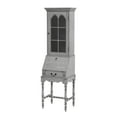 thumbnail image 1 of Butler Newlark 20 in. W Wood and Glass Traditional Secretary Desk - Powder Gray, 1 of 6