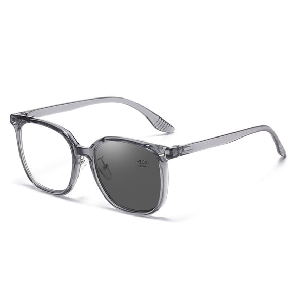 Newliyin 2pcs Photochromic Reading Glasses Blue Light Blocking Computer Glasses for Men Women Seniors Large Frame Bifocal Readers Lightweight Magnifying Glasses Presbyopia Vision , Grey, 1.0 x