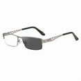 thumbnail image 1 of Newliyin Progressive Reading Glasses for Women Men, Lightweight Metal Frame Bifocal Glasses with No-Line Multifocal Lenses, Office Computer Eyewear for Distance Reading & Daily Use, Grey, 2.5 x, 1 of 12