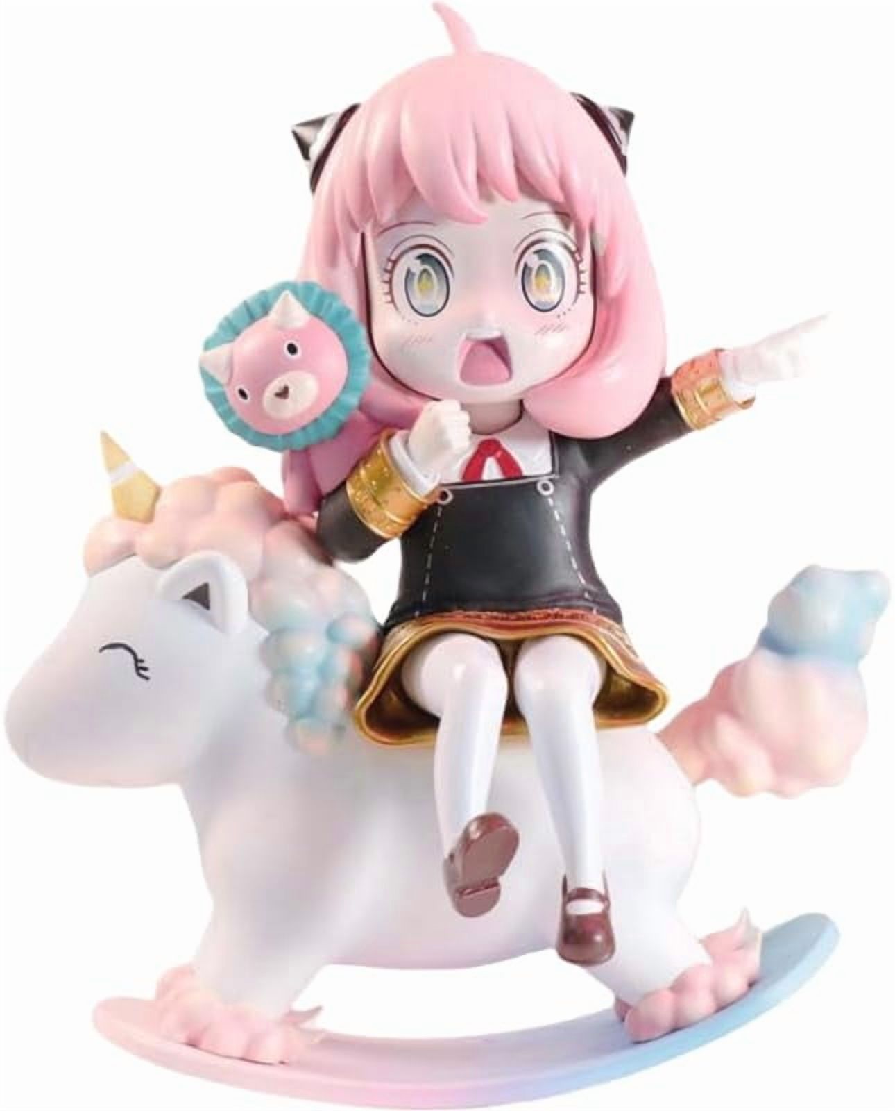 Newly Anya Figure Replacement Head Wooden Horse Anya Forger Action Figures 15cm/5.9inch Handmade PVC Anime Model Statue Collectible Craft Gift