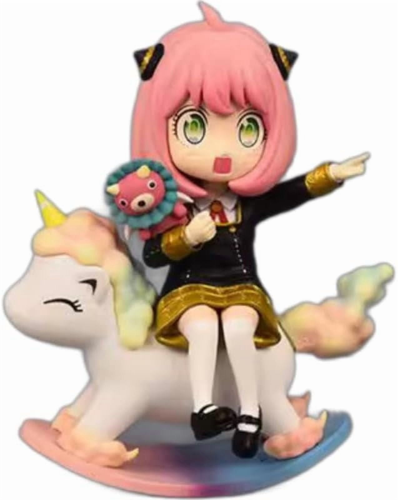 Newly Anya Figure Sitting Replacement Face Trojan Anya Anime Figures 15cm/5.9inch Handmade PVC Cartoon Character Model Decoration Craft Gift