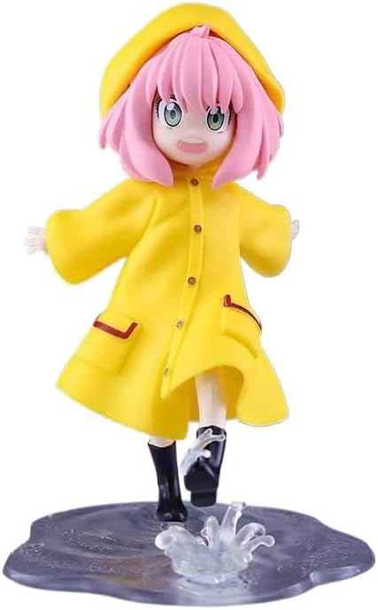 Newly Anya Forger Figure Party Anya Forger Figures 11cm/4.3inch Handmade PVC Anime Manga Game Character Statue Figure Collectible Decoration Craft Gift (Yellow)
