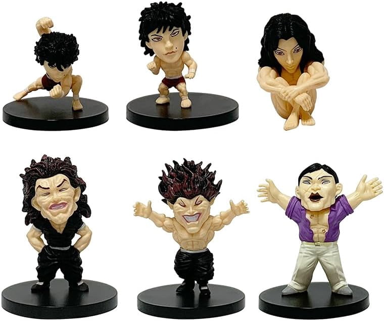 Newly Baki Figure Six Q Version Baki Hanma Anime Figures 5cm/1.9inch~8cm/3.1inch Handmade PVC Anime Game Character Model Statue Gift