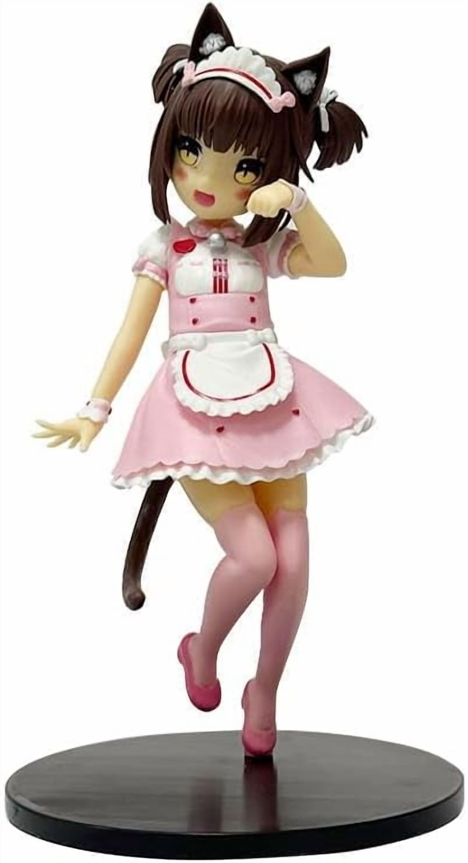 Newly Chocolate Vanilla Figure Cute Maid Costume Chocolate Vanilla Anime Figures 18cm/7.1inch Handmade PVC Character Model Decoration Craft Gifts (Chocolate)