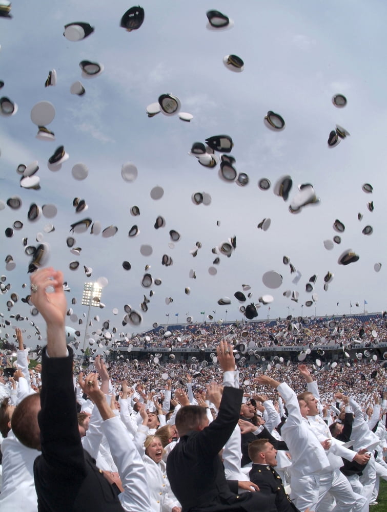 Newly Commissioned Officers Toss Their Hats Into The Air At Their 2006