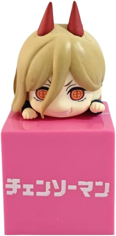Newly Denji Pava Machima Figure Lying Q Version Denji Pava Machima Anime Figures 10cm/3.9inch PVC Character Decoration Gifts (Pava)