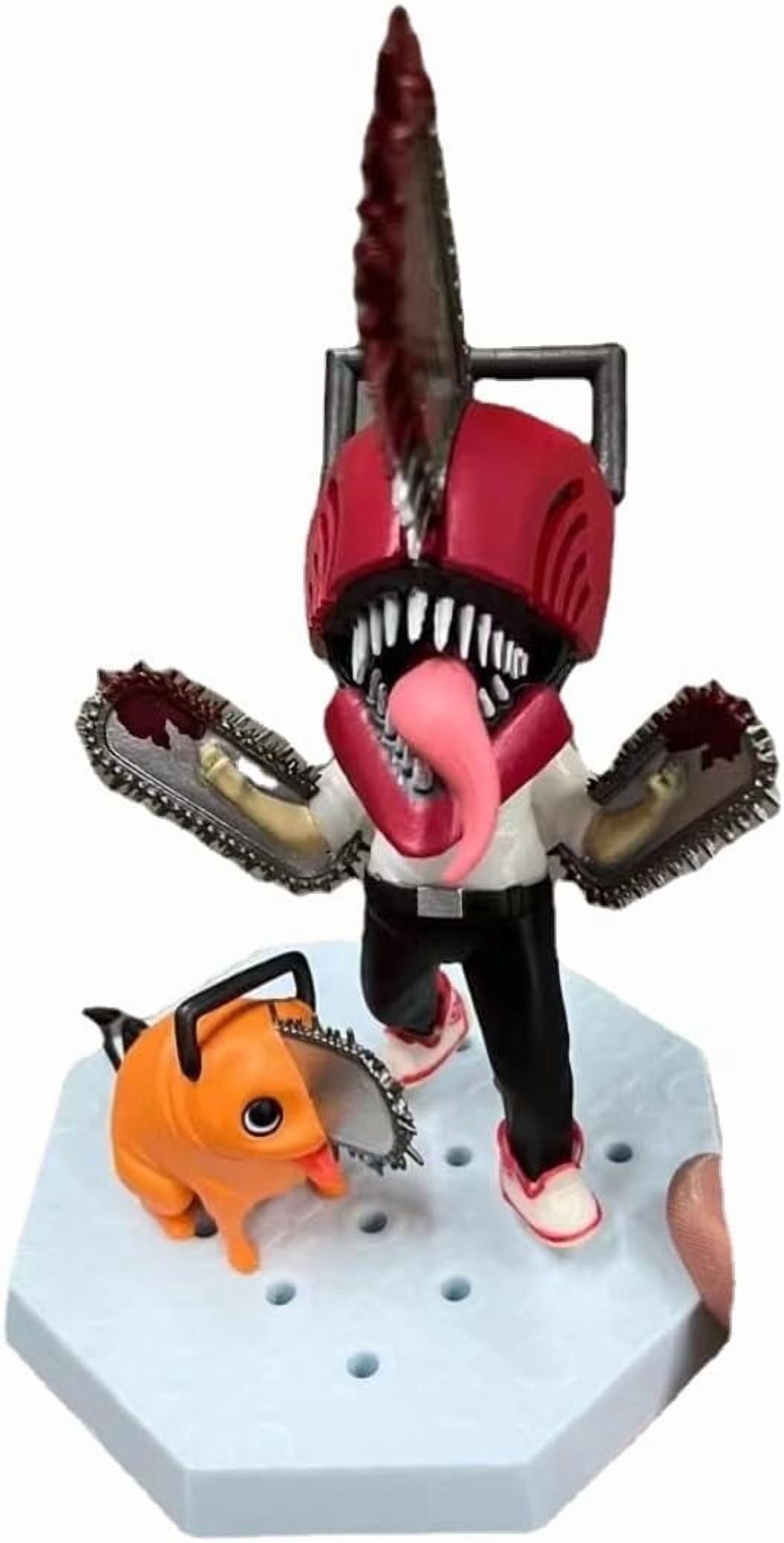 Newly Denji Pochita Figure Q Version Big Head Fighting Action Figures 16cm/6.3inch Anime Character Collection Decor Model Desktop Ornament Gifts