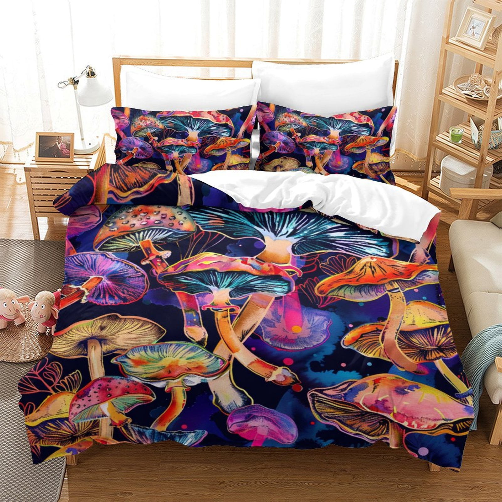 Newly Design Bedroom Decor Comforter Set 3D Cartoon Mushroom Printed ...