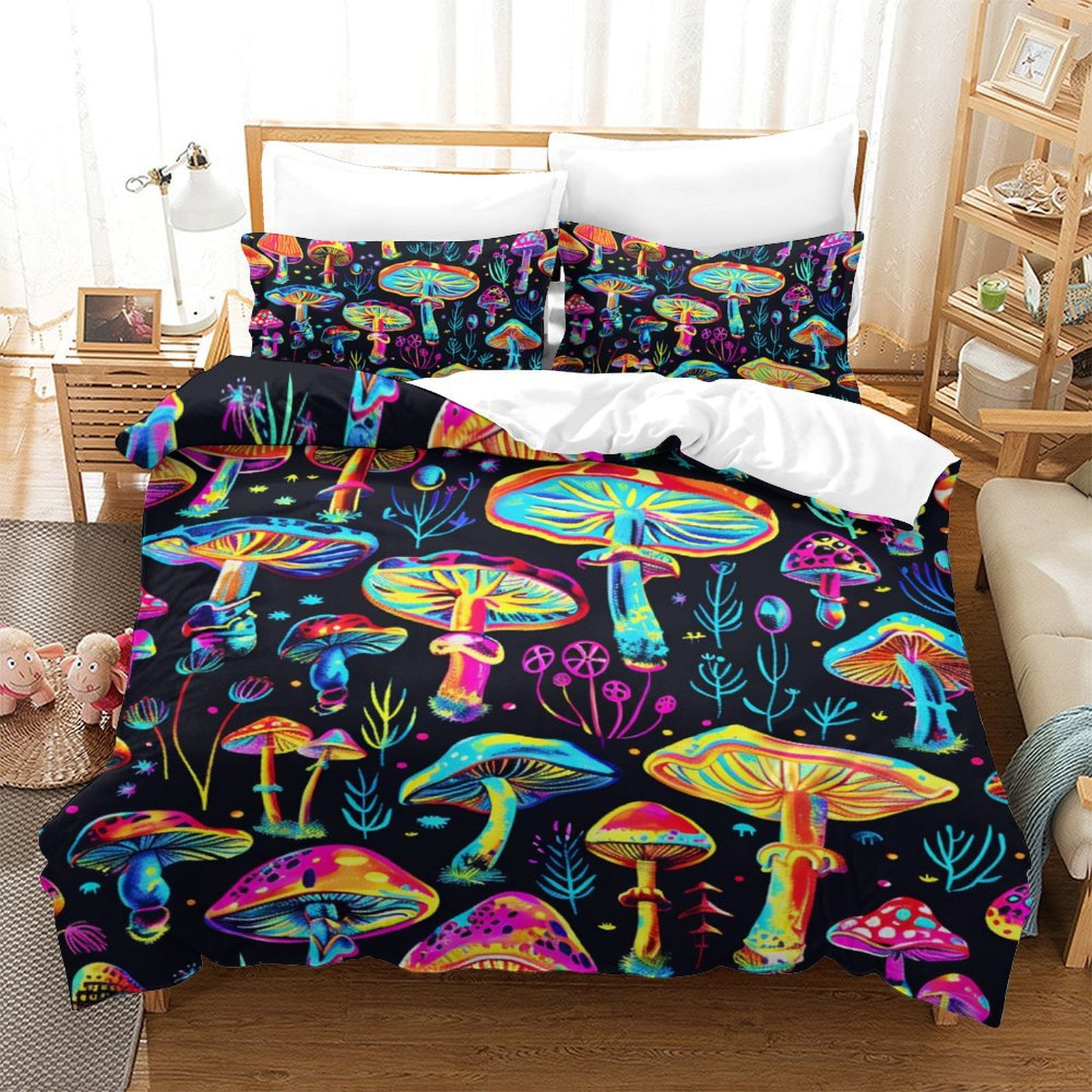 Newly Design Bedroom Decor Comforter Set 3D Cartoon Mushroom Printed ...