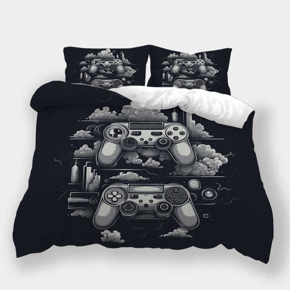 Newly Design Bedroom Decor Gamepad Printed Duvet Cover Pillowcase Adult Bed Gift Bedding Set,California King (98"x104")