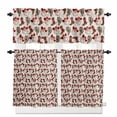 thumbnail image 1 of Western Christmas Kitchen Curtains and Valances Set, Cowboy Boots Santa Cactus Winter Xmas Rod Pocket Window Valance 18 Inch Window Curtain Panels for Living Room Bedroom Laundry, 27.5x36in, 3 Pieces, 1 of 7