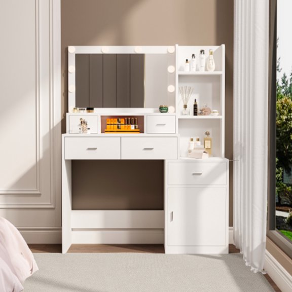 Newly Designed Smart Mirror Dressing Table With Drawers And Storage Cabinet Dressing Table With Dressing Pad For Bedroom  Dressing Room