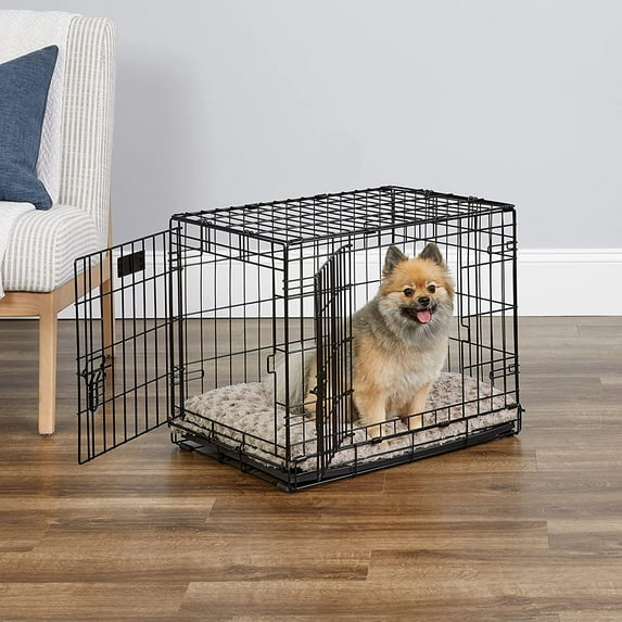 Enhanced iCrate Dog Crate with Leak-Proof Pan & Secure Doors for Small Dogs
