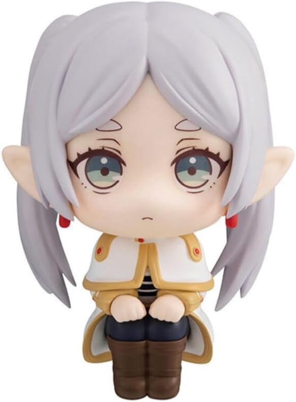 Newly Frieren Figure Sitting Big Head Frieren Action Figures 10cm/3.9inch PVC Character Figurine Cosplay Model Collectible for Anime Fans Gift