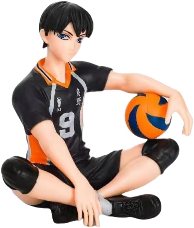 Newly Hinata Shoyo Figure Kageyama Tobio Figure Sitting Anime Figures 18cm/7.1inch Handmade PVC Game Character Model Decoration Craft Gift (b)