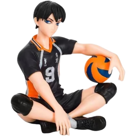 Newly Hinata Shoyo Figure Kageyama Tobio Figure Sitting Anime Figures 18cm/7.1inch Handmade PVC Game Character Model Decoration Craft Gift (b)