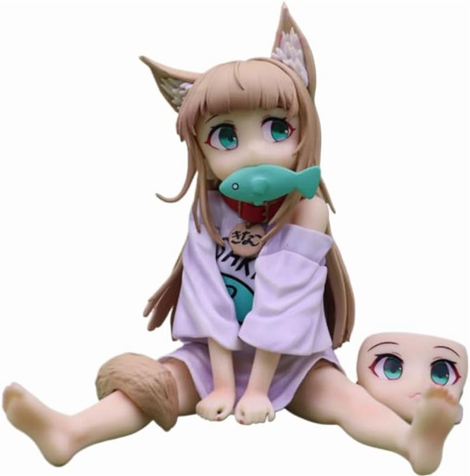 Newly Kinako Figure Replacement Face Eating Fish Kinako Action Figures 14cm/5.5inch Collectible Model Decoration for Anime Fans