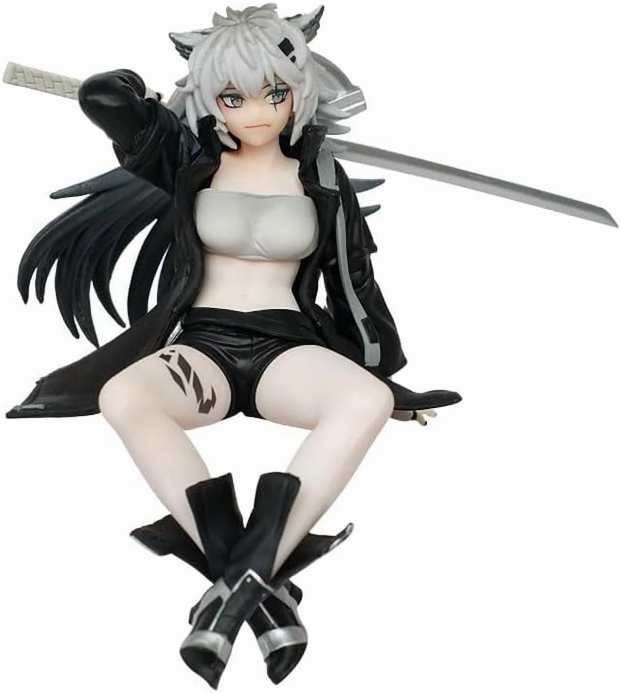 Newly Lappland Figure Sitting Posture Lappland Figures 14cm/5.6inch Handmade PVC Characters Decorations Collectible Handicrafts Souvenirs Anime Statues