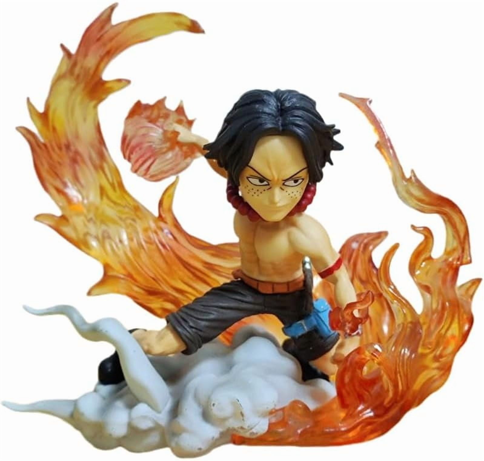 Newly Luffy Figure Portgas D Ace Figure Sabo Figure Q Version Action Figures 10cm/3.9inch Handmade PVC Anime Character Model Statue Collectible Craft Gift (Portgas D Ace)