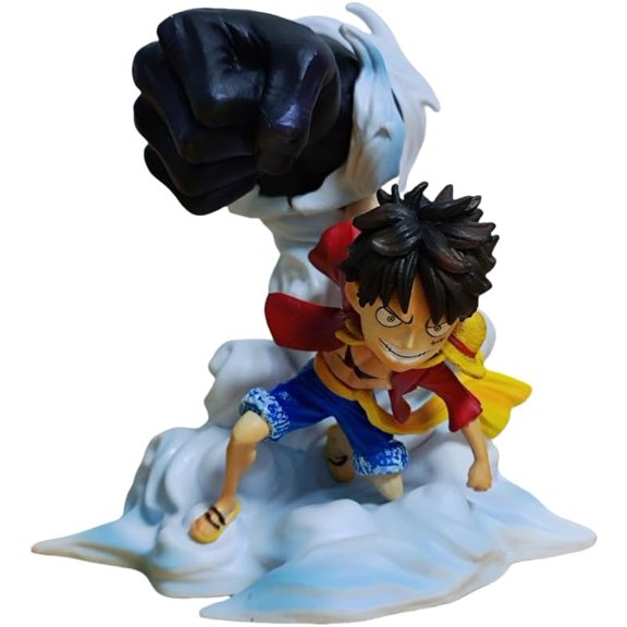 Newly Luffy Figure Portgas Figure Sabo Figure Q Version Action Figures 10cm/3.9inch Handmade PVC Anime Character Model Statue Collectible Craft Gift (Luffy-b)