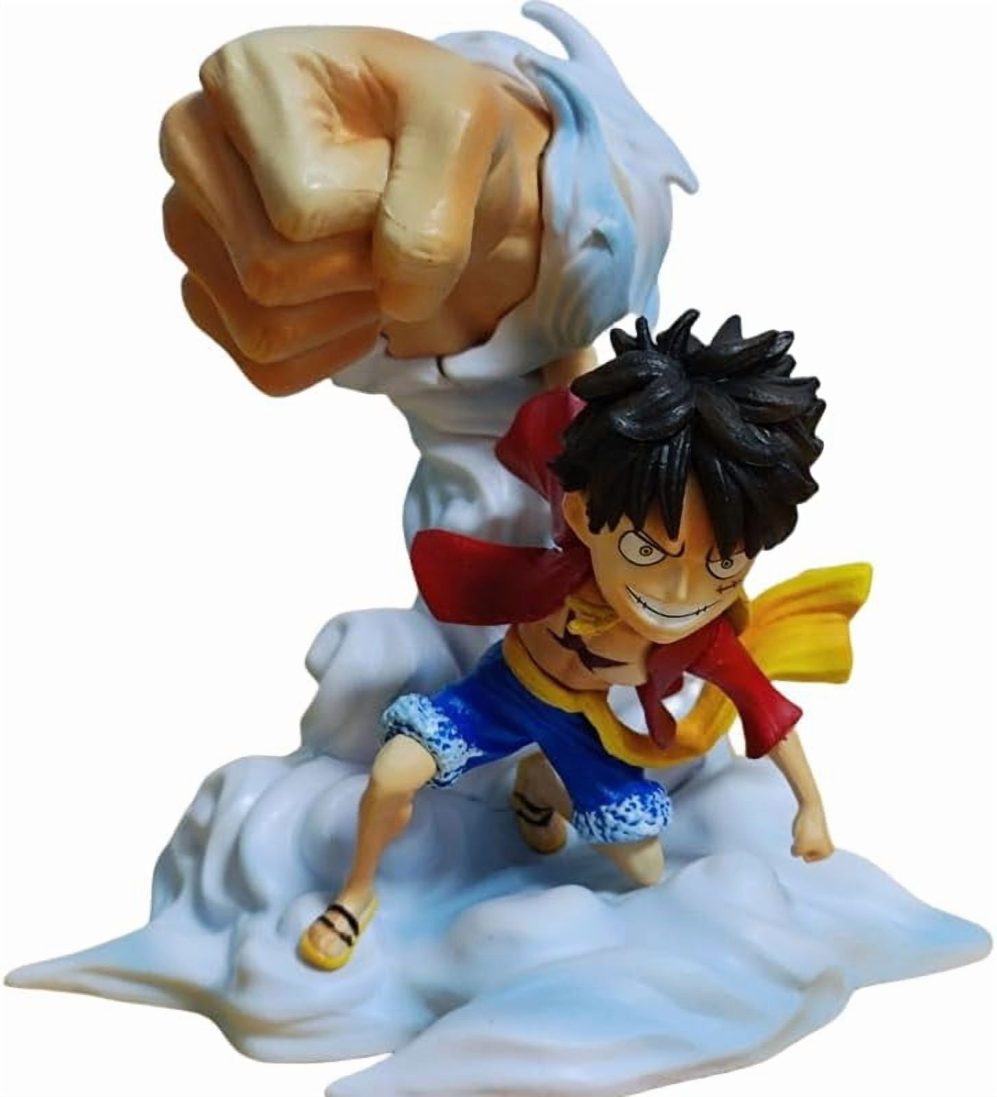 Newly Luffy Figure Portgas Figure Sabo Figure Q Version Action Figures 10cm/3.9inch Handmade PVC Anime Character Model Statue Collectible Craft Gift (Luffy-a)