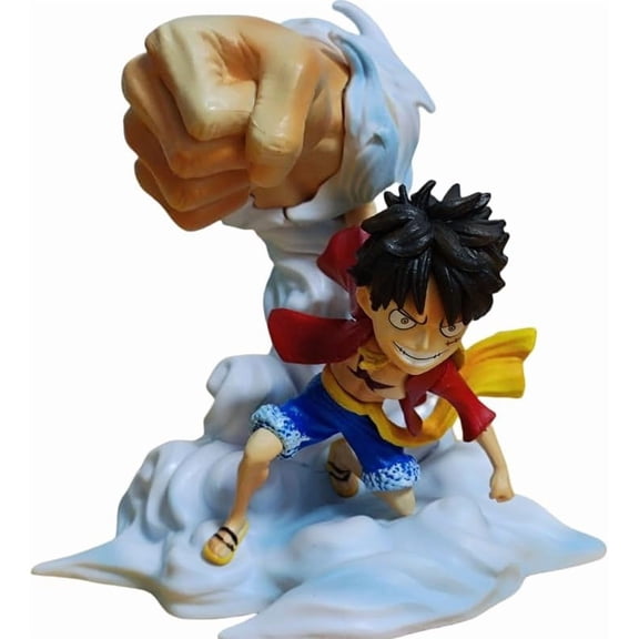 Newly Luffy Figure Portgas Figure Sabo Figure Q Version Action Figures 10cm/3.9inch Handmade PVC Anime Character Model Statue Collectible Craft Gift (Luffy-a)