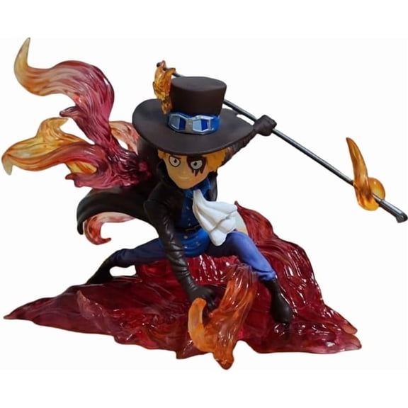 Newly Luffy Figure Portgas Figure Sabo Figure Q Version Action Figures 10cm/3.9inch Handmade PVC Anime Character Model Statue Collectible Craft Gift (Sabo)