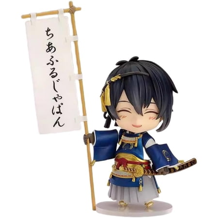 Newly Mikazuki Figure Q Version Standing Mikazuki Munechika Anime Figures 10cm/3.9inch PVC Character Model Collectible for Anime Fans Gift