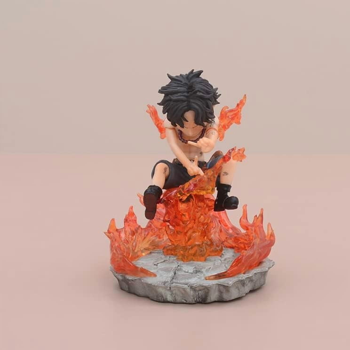 Newly Mini Figures, Luffy Zoro Doflamingo Mihawk Boa Hancock Sabo Statue Figure 12CM/4.7INCH Action Figures Cartoon Toys Anime Collection Decoration (Ace)