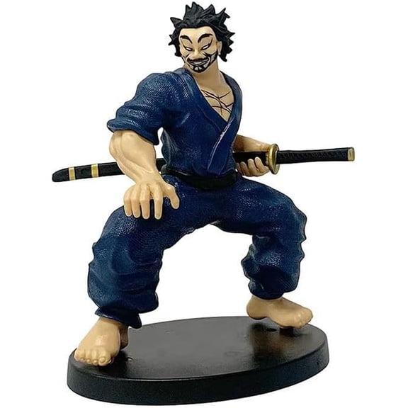 Newly Musashi Figure Half Squat Knife on Waist Miyamoto Musashi Anime Figures 15cm/5.9inch Handmade Cosplay PVC Statues Souvenirs for Anime Fans Gifts