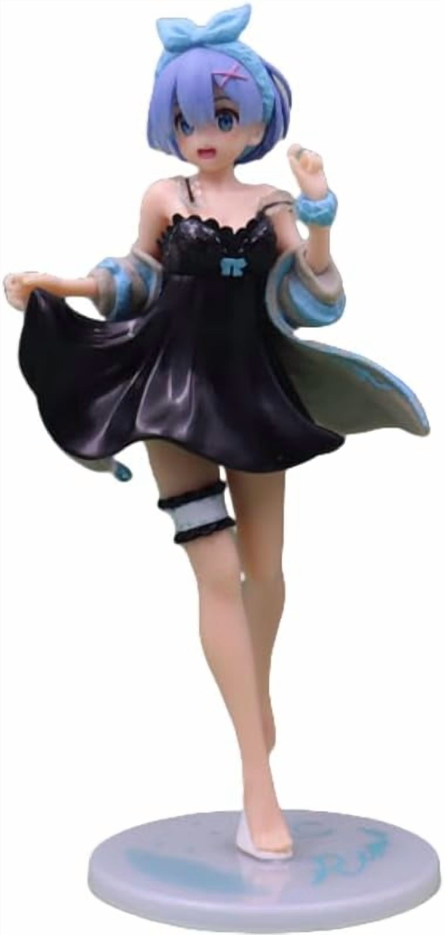 Newly Rem Figure Standing Black Nightdress Rem Action Figures 18cm/7.1inch PVC Characters Handicrafts Souvenirs for Anime Fans Gifts