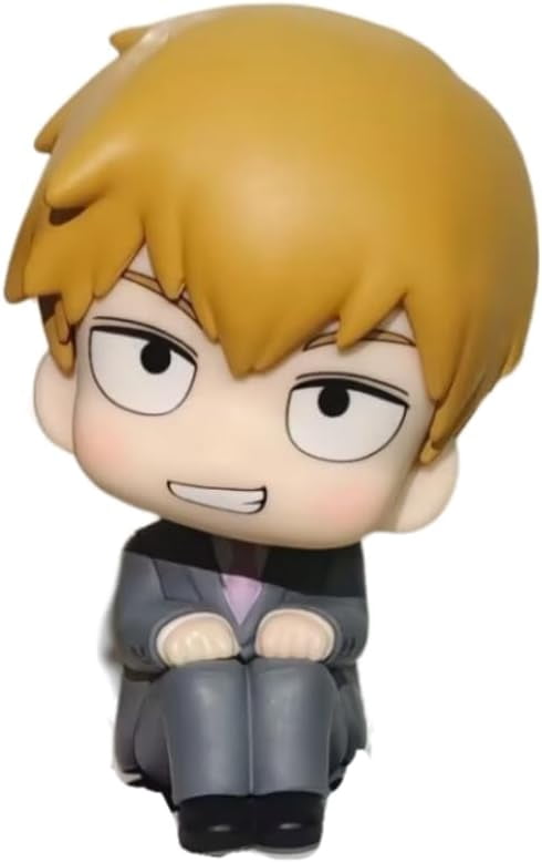 Newly Shigeo Kageyama Figure Spiritual Shintaka Figure Q Version Sitting Action Figures Anime Character Decor Statue Model Ornament Gifts (Spiritual Shintaka)