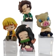 Newly Tanjirou Figure Nezuko Figure Agatsuma Zenitsu Figure Hashibira Inosuke, Shoulder to Shoulder Anime Figures 6cm/2.4inch PVC Souvenirs Gifts