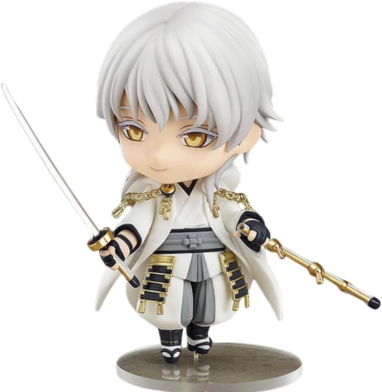 Newly Tsurumaru Figure Swing The Knife Replacement Face Movable Q Version Tsurumaru Anime Figures 10cm/3.9inch PVC Model Statue Ornament Gifts