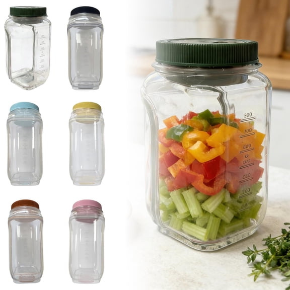 Newly Upgraded Salad Pod Mason Jar Salad Container Side Open - Leakproof Dressing Compartment, Vertical Layering Salad Jars Reusable & Portable Lunch Containers for Office, Picnic & Travel