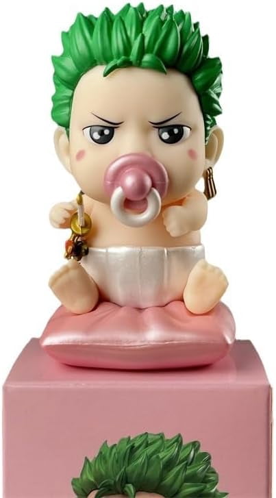 Newly Zoro Anime Figure Pacifier Baby Roronoa Zoro Figures 9cm/3.5inch Cosplay PVC Action Figure Statues Cake Topper Figure Decoration