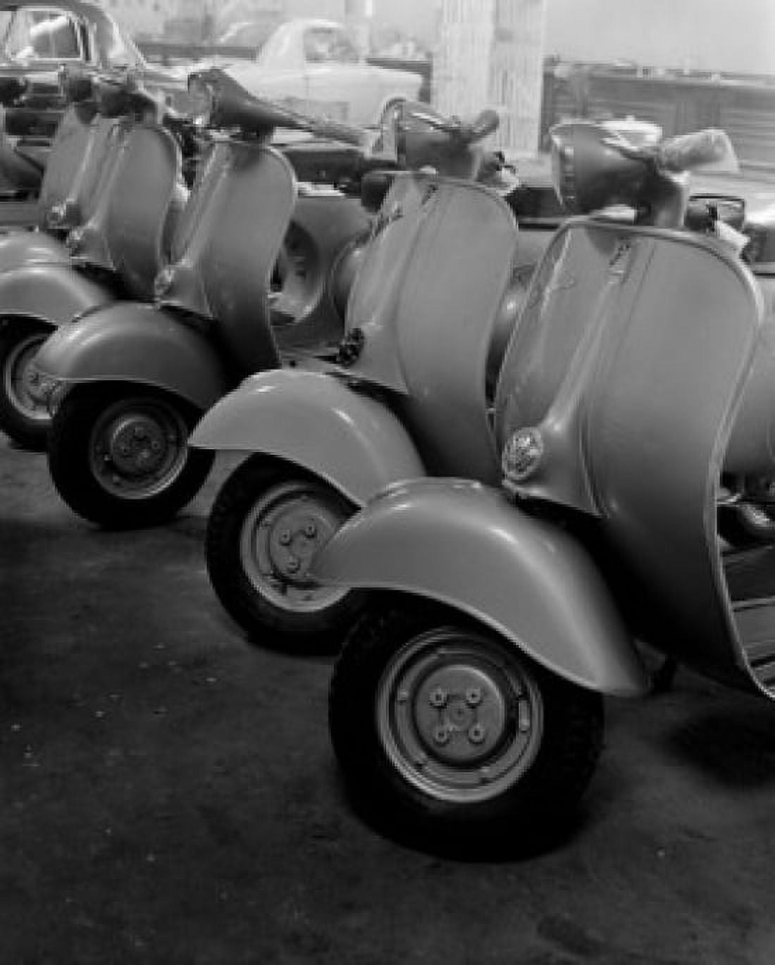 Newly produced scooters in factory Canvas Art - (24 x 36)
