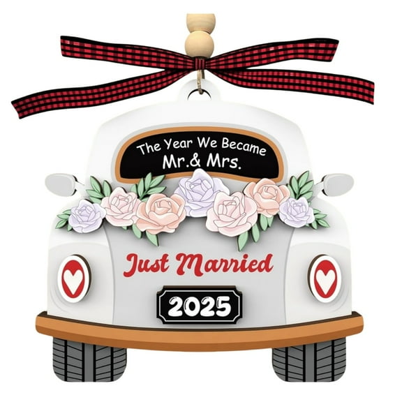 Newlywed Hanging Ornament Married Wooden Wedding For Newlyweds Venue Home Decor Memorial