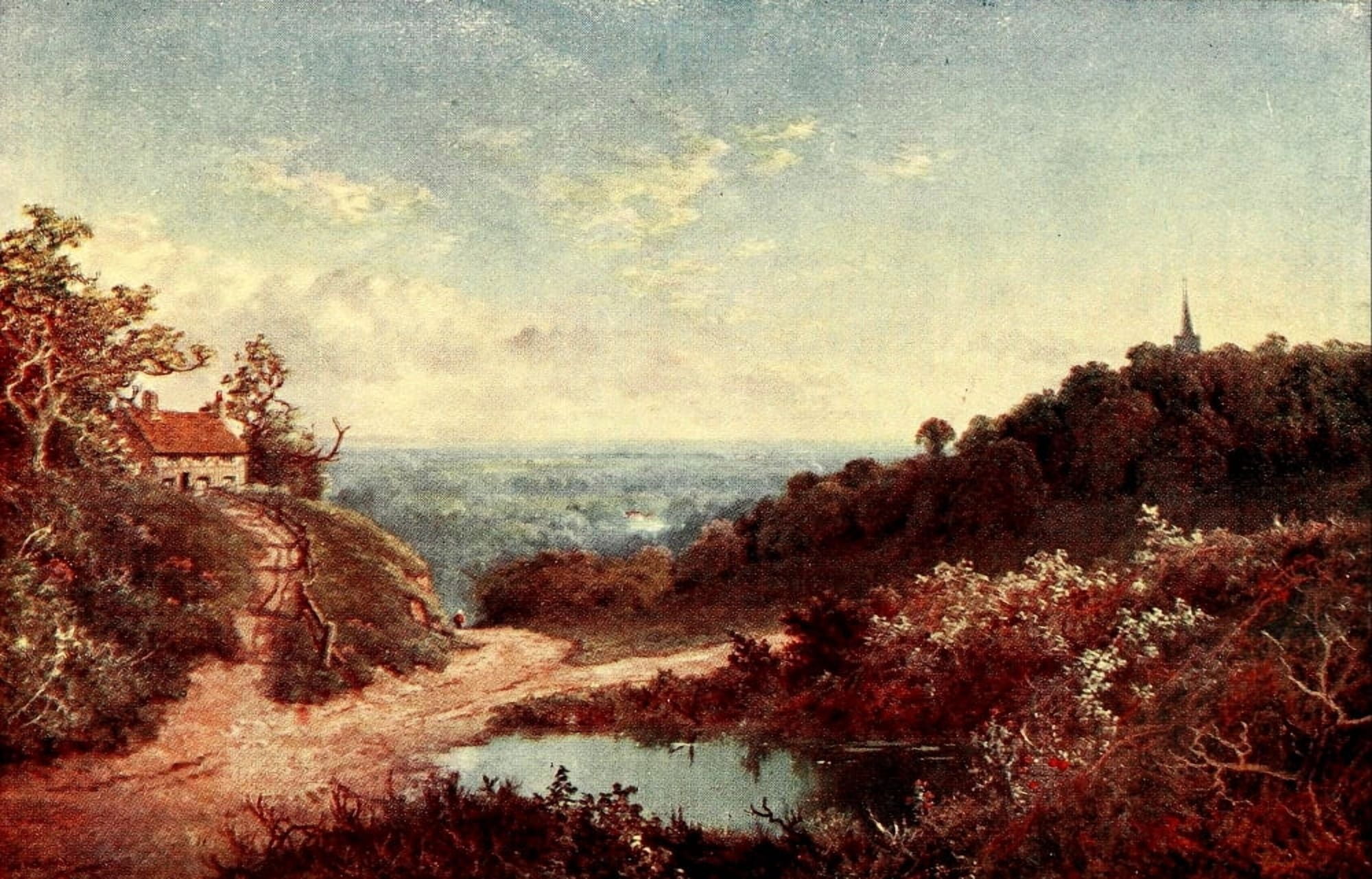 Newman English Homes & Villages 1909 Hill overlooking the Weald of Kent Canvas Art - Newman (18 x 24)