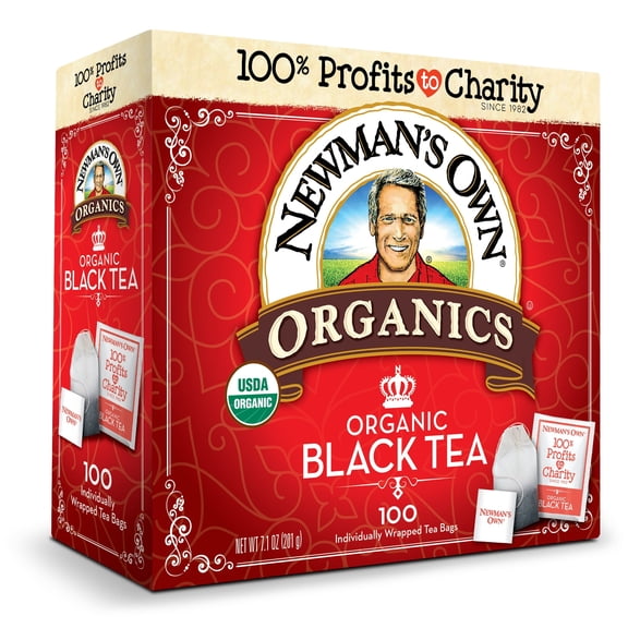 Newman's Own Organic Black Tea Can Help Boost Immunity and Promotes Overall Wellbeing Strong Robust Black Tea with 100 Individually Wrapped Tea Bags (Pack of 1) USDA Certified Contains Caffeine