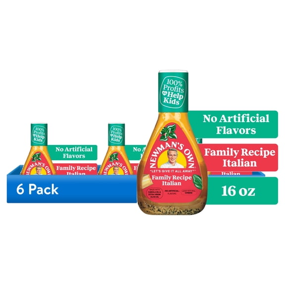 (6 pack) Newman's Own Family Recipe Italian Dressing 16z